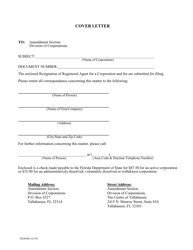 Form CR2E046 &quot;Resignation of Registered Agent for a Corporation&quot; - Florida