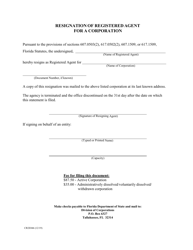 Form CR2E046 Resignation of Registered Agent for a Corporation - Florida, Page 2