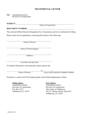Document preview: Form CR2E044 Officer/Director Resignation for a Corporation - Florida