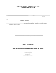 Form CR2E044 Officer/Director Resignation for a Corporation - Florida, Page 2