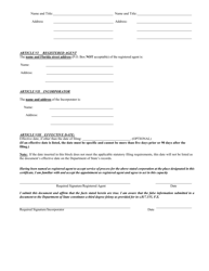 Form CR2E010 Articles of Incorporation (Profit Corporation) - Florida, Page 5