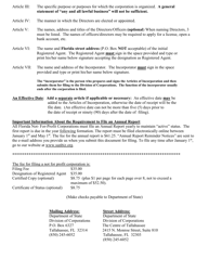 Form CR2E006 Non-profit Articles of Incorporation - Florida, Page 2