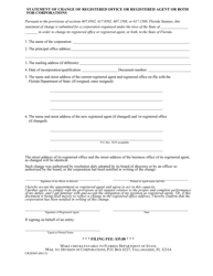 Form CR2E045 Statement of Change of Registered Office or Registered Agent or Both for Corporations - Florida, Page 2