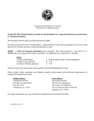 Document preview: Form CR2E012A Articles of Dissolution - Florida