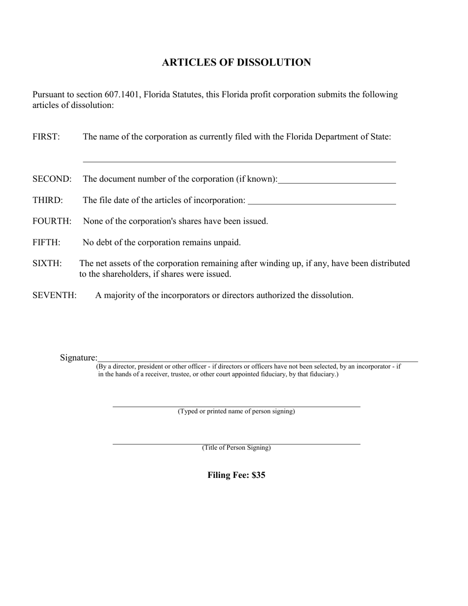 Form CR2E012A Articles of Dissolution - Florida, Page 3