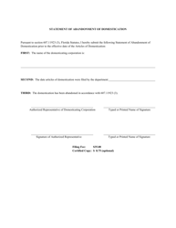 Form CR2E148 Statement of Abandonment of Domestication - Florida, Page 2