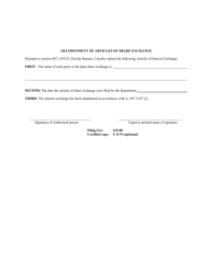 Form CR2E149 Abandonment of Articles of Share Exchange - Florida, Page 2