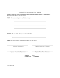 Form CR2E150 Statement of Abandonment of Merger - Florida, Page 2
