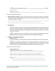 Form 12.951(A) Petition to Disestablish Paternity and/or Terminate Child Support Obligation - Florida, Page 4