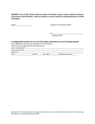 Form 12.913(A)(2) &quot;Notice of Action for Family Cases With Minor Child(Ren)&quot; - Florida, Page 5