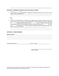 Family Law Form 12.947(B) Temporary Order of Support, Time-Sharing, and Other Relief With Dependent or Minor Child(Ren) - Florida, Page 12
