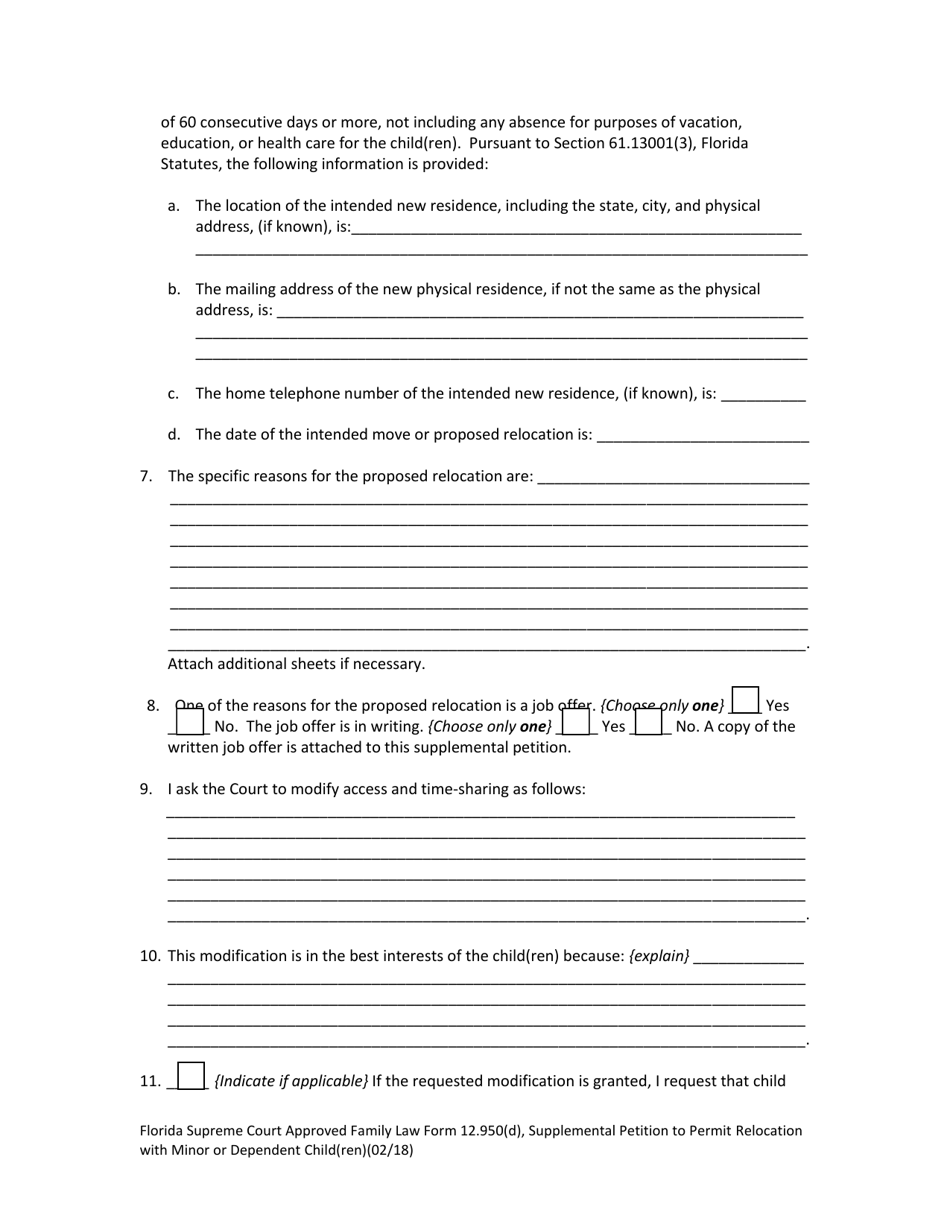 Family Law Form 12.950(D) - Fill Out, Sign Online and Download Fillable ...