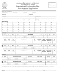 Form MV IRP-C International Registration Plan Supplemental Application - Alabama