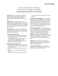 Document preview: Instructions for Form B&amp;L: MFT-PREEE Exempt Entity Petition for Refund - Alabama