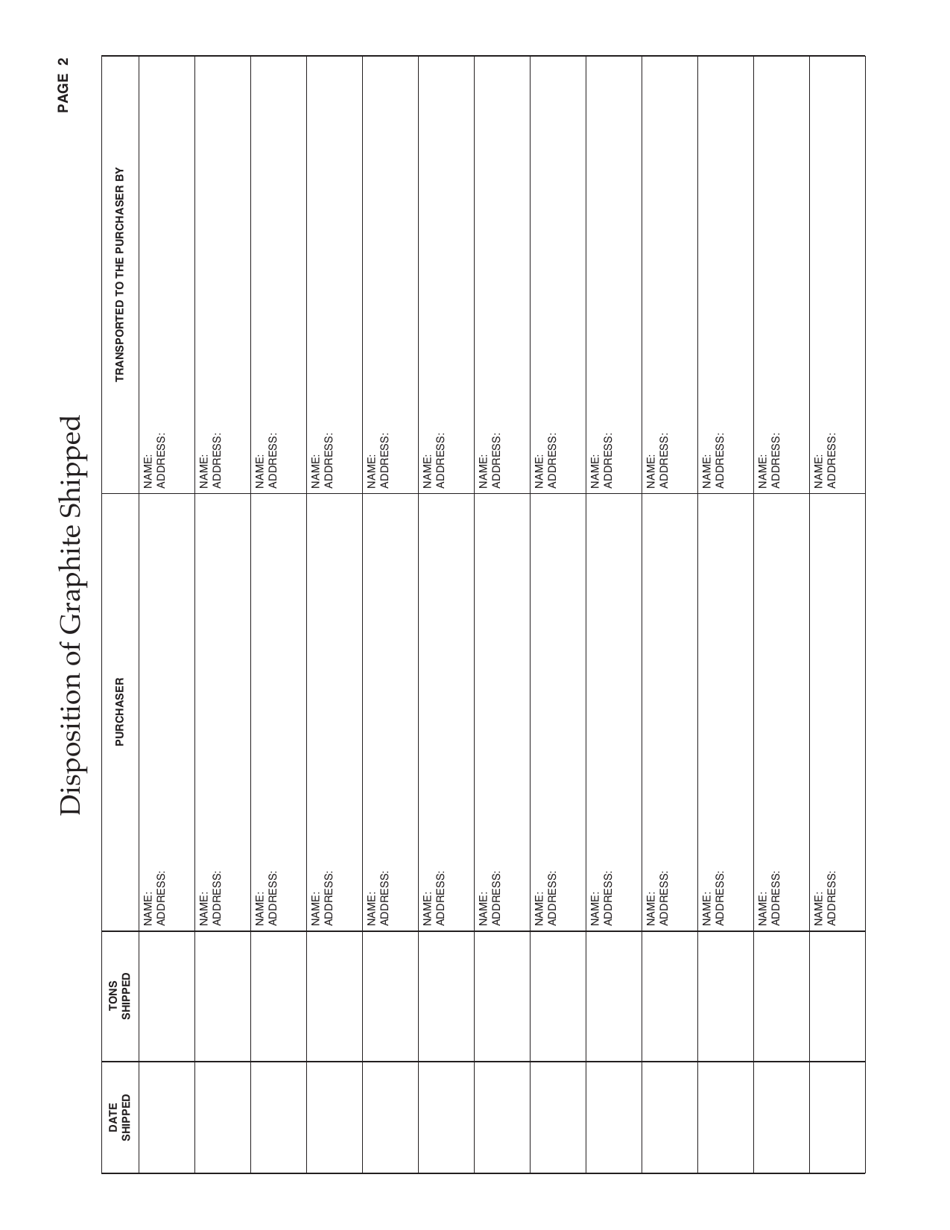 Form BL: CCG-1 Graphite Severance Tax Report - Coosa county, Alabama, Page 2
