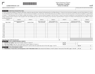 Form 20C Schedule BC Business Credits - Alabama, Page 6