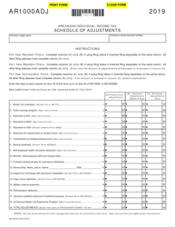 Form AR1000ADJ Schedule of Adjustments - Arkansas