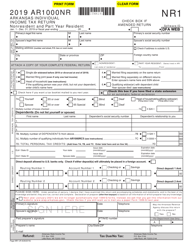 Form AR1000NR Arkansas Individual Income Tax Return - Nonresident and Part Year Resident - Arkansas