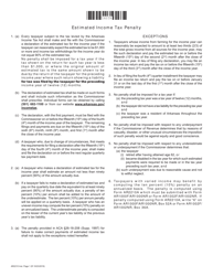 Form AR2210 Penalty for Underpayment of Estimated Tax - Arkansas, Page 2