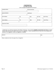Employee Suggestion Form - Arkansas, Page 2