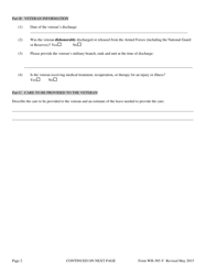 Form WH-385-V Certification for Serious Injury or Illness of a Veteran for Military Caregiver Leave - Arkansas, Page 2