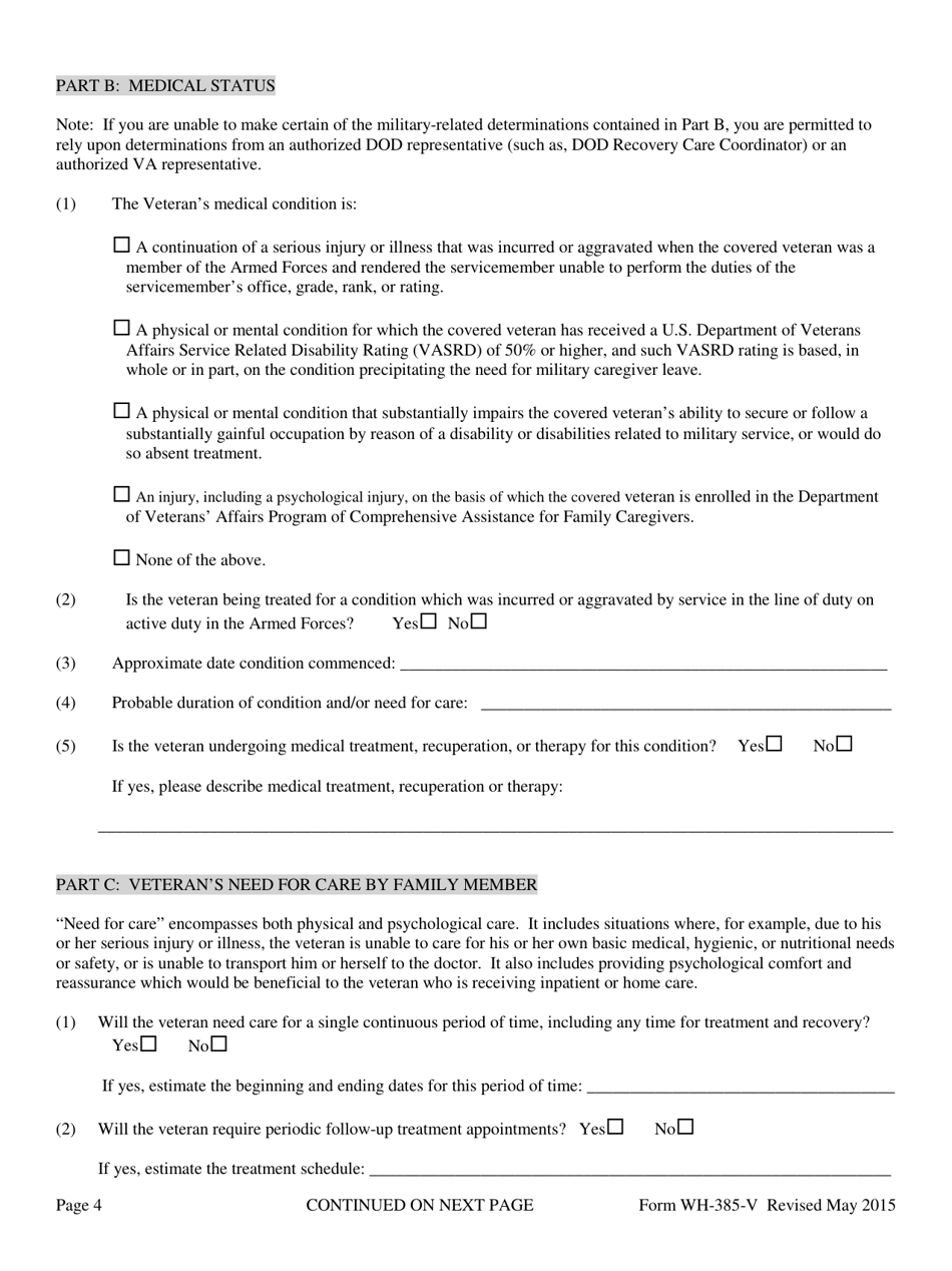 Form WH-385-V - Fill Out, Sign Online and Download Fillable PDF ...