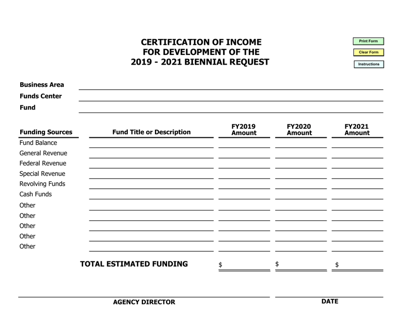 Biennial Certification of Income - Arkansas, 2021