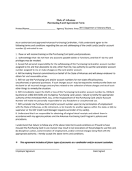 Document preview: Purchasing Card Agreement Form - Arkansas