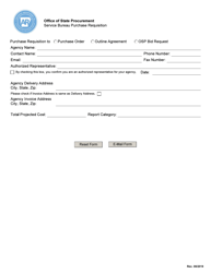 Document preview: Service Bureau Purchase Requisition - Arkansas