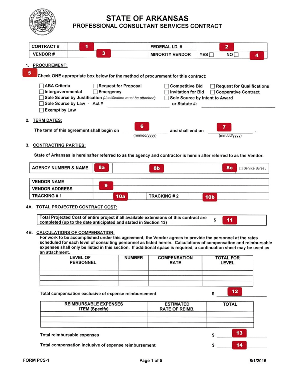 Instructions for Form PCS-1 Contract - Arkansas, Page 6