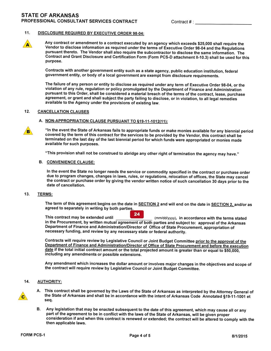 Instructions for Form PCS-1 Contract - Arkansas, Page 9