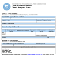 Document preview: Check Request Form - Arkansas