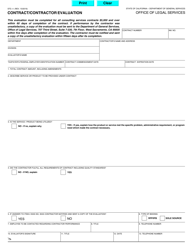 Form STD.4 &quot;Contract/Contractor Evaluation&quot; - California