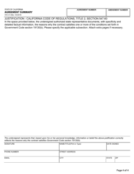 Form STD215 Agreement Summary - California, Page 4