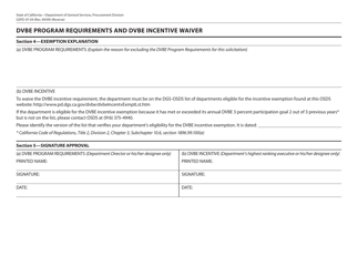 Form GSPD-07-04 Dvbe Program Requirements and Dvbe Incentive Waiver - California, Page 2
