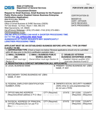 Form DGS PD812 Request for Small Business, Small Business for the Purpose of Public Works and/or Disabled Veteran Business Enterprise Certification (Application) - California