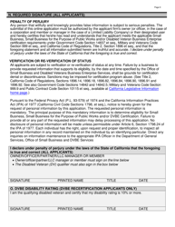 Form DGS PD812 Request for Small Business, Small Business for the Purpose of Public Works and/or Disabled Veteran Business Enterprise Certification (Application) - California, Page 9