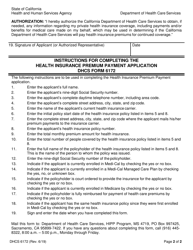 Form DHCS6172 Health Insurance Premium Payment Application - California, Page 2