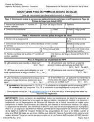 Document preview: Formulario DHCS6172 Solicitud De Pago De Primas De Seguro De Salud - California (Spanish)