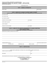 Document preview: Form DOA-0103 Amended/Corrected Airport Permit - Application - California