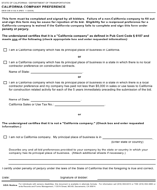 Form DES-OE-0102.9 Download Fillable PDF or Fill Online California Sns-Brigh10