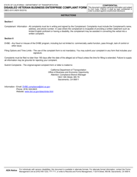 Form OBEO-0010 Disabled Veteran Business Enterprise Complaint Form - California, Page 3