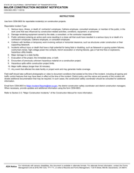 Form CEM-0603 Major Construction Incident Notification - California, Page 2