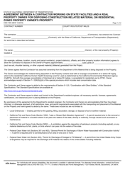 Form CEM-1905 Agreement Between a Contractor Working on State Facilities and a Real Property Owner for Disposing Construction Related Material on Residential Zoned Property Owner&#039;s Property - California