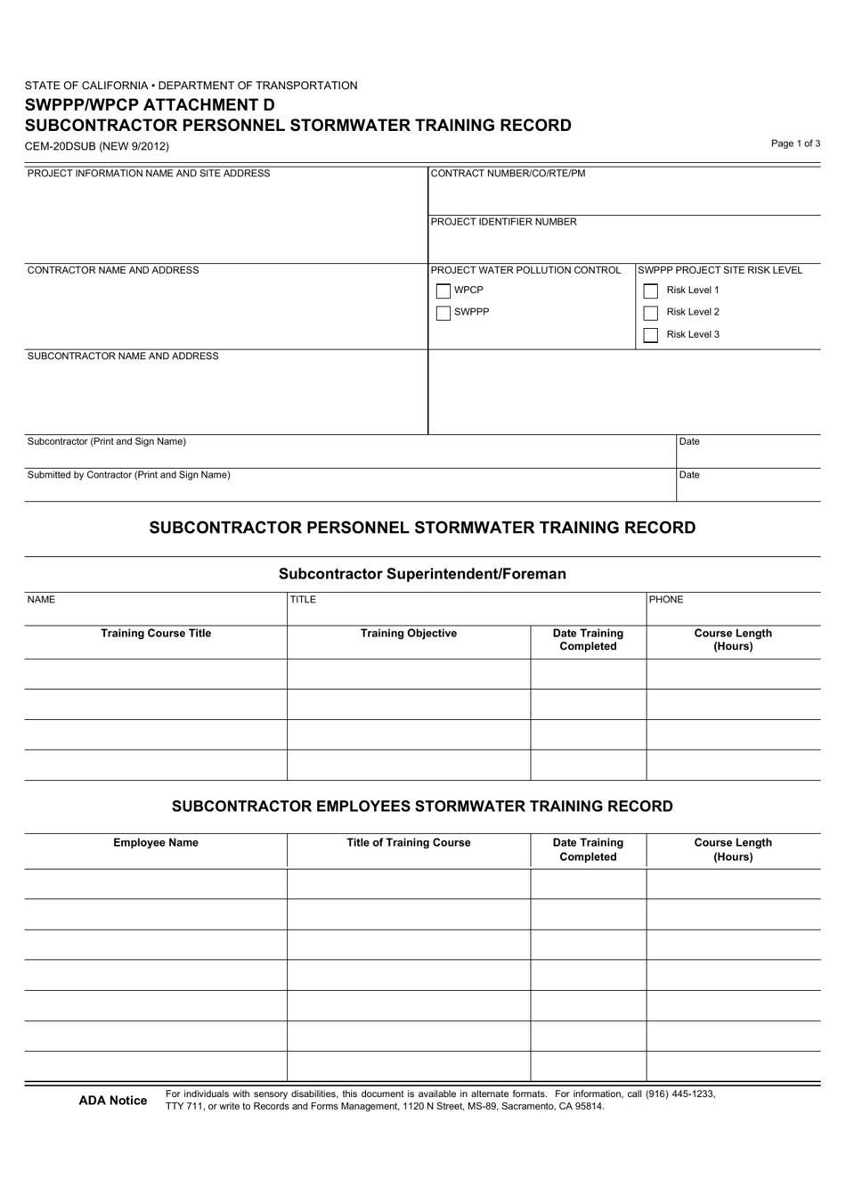 Swppp Inspection Form Kansas Fillable Printable Forms Free Online