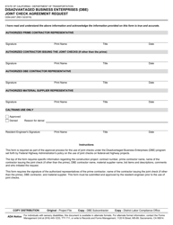 Form CEM-2407 &quot;Disadvantaged Business Enterprises (Dbe) Joint Check Agreement Request&quot; - California, Page 2