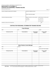 Form CEM-20DCON Attachment D &quot;Contractor Personnel Training Record&quot; - California