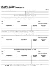 Form CEM-20DCON Attachment D &quot;Contractor Personnel Training Record&quot; - California, Page 3