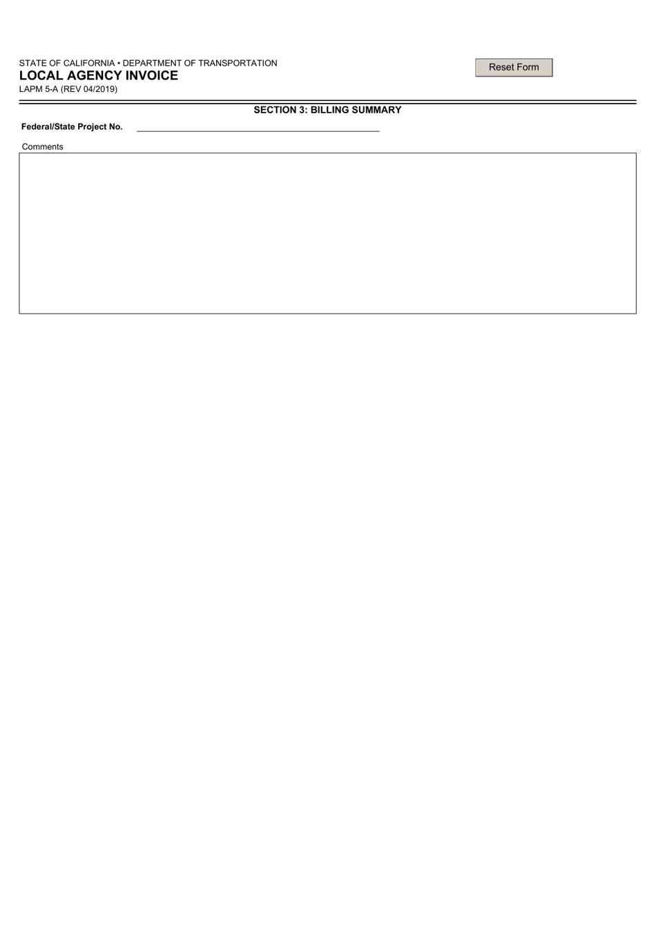 Form LAPM5-A Local Agency Invoice - California, Page 3