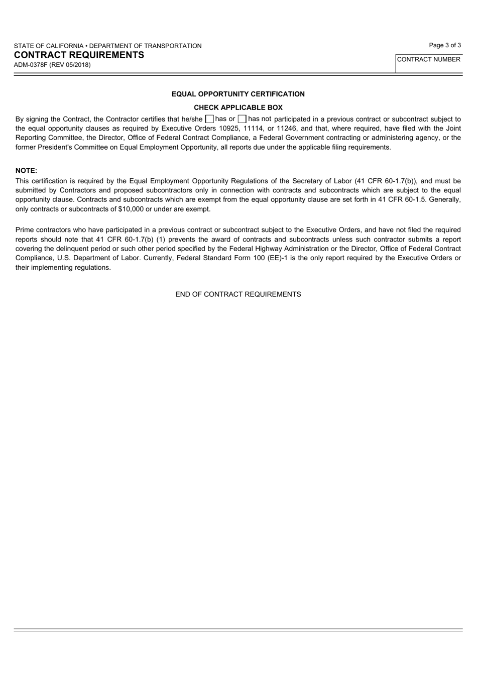 Form ADM-0378F Contract Requirements - California, Page 3